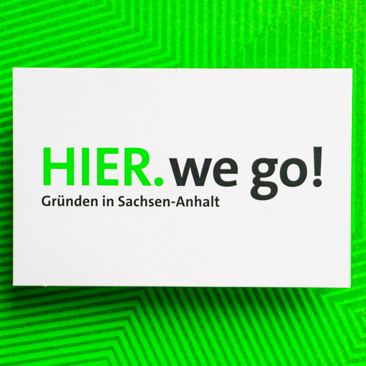 Hier we go! Gründerland: Visitenkarte