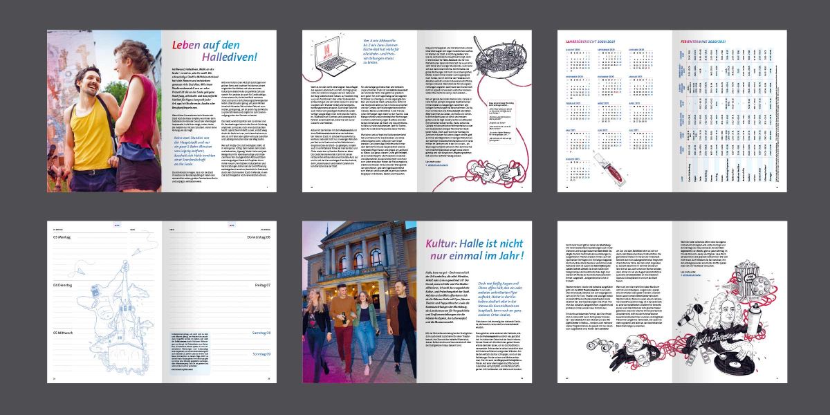 Stadtmarketing Halle (Saale): Wochenplaner Pro für Studieninteressierte – Innenseiten
