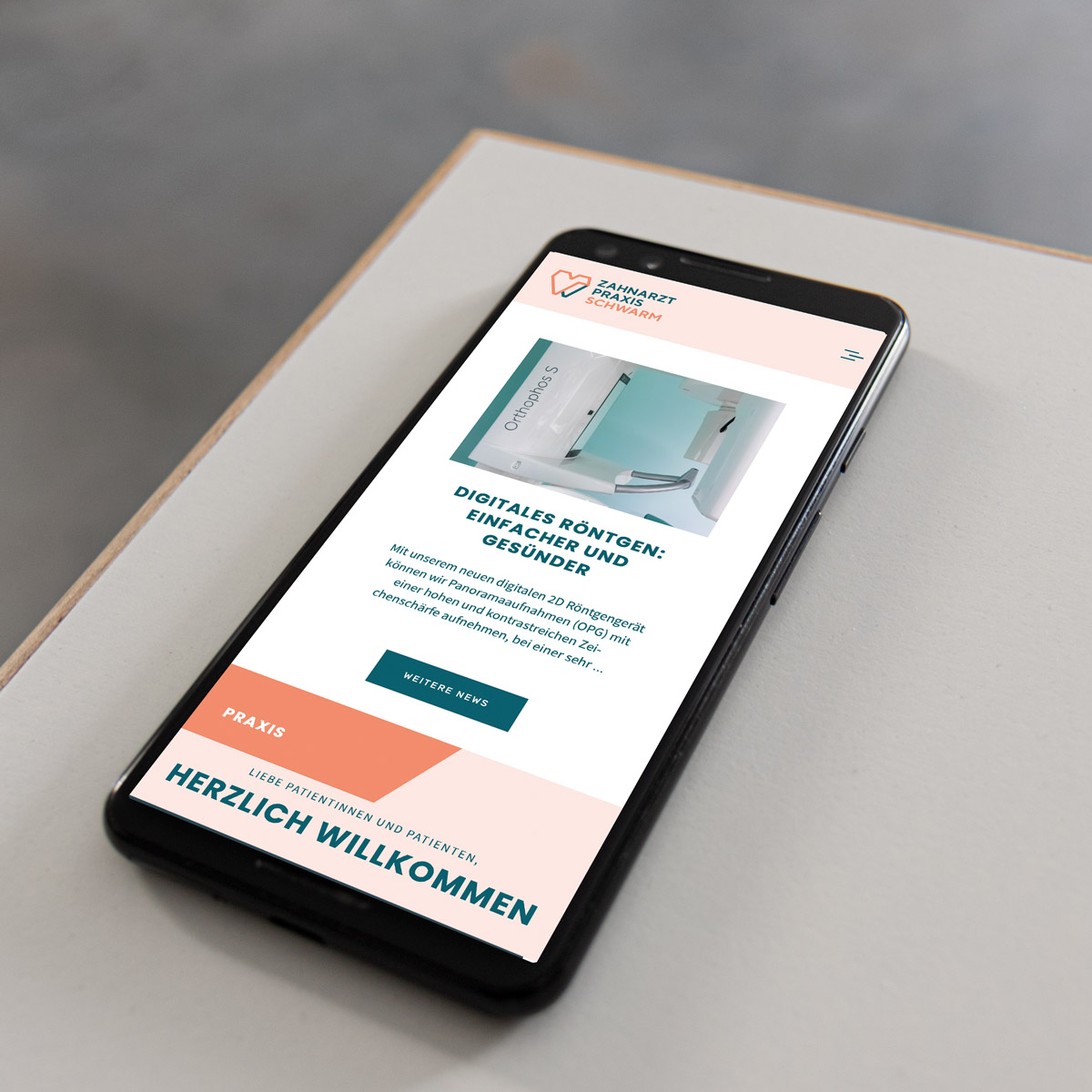 Zahnarztpraxis Schwarm – Responsiver Internetauftritt