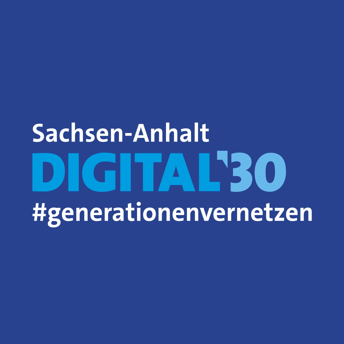 Logogestaltung für Digital'30 auf blauem Grund