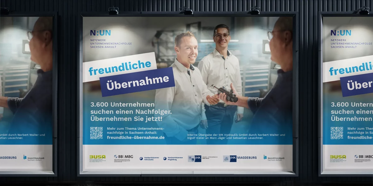 Netzwerk Unternehmensnachfolge Sachsen-Anhalt – Kampagne „Freundliche Übernahme“: Billboards