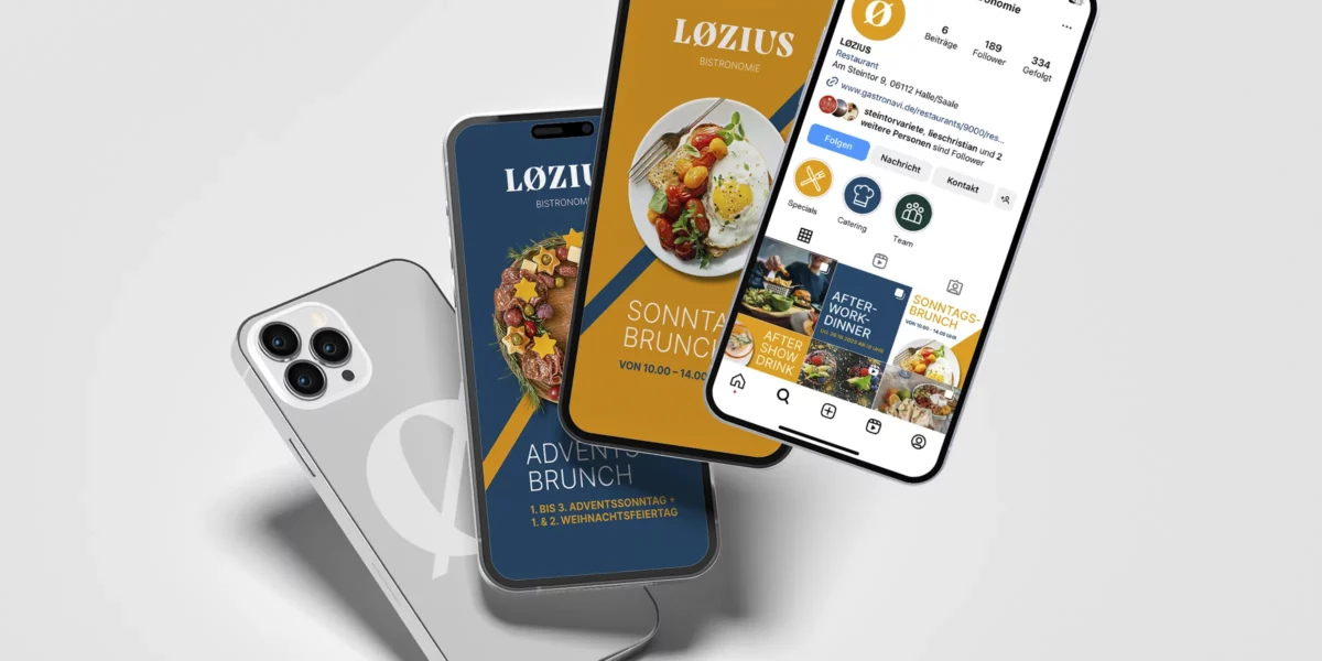 Løzius Bistronomie Rebranding Corporate Design: Social-Media-Content für Instagram Reels und Stories