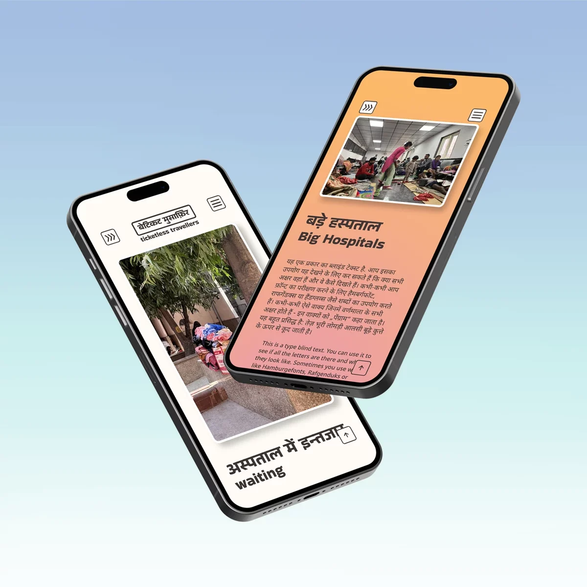 Beispiele für die mobile Ansicht des Webdesigns