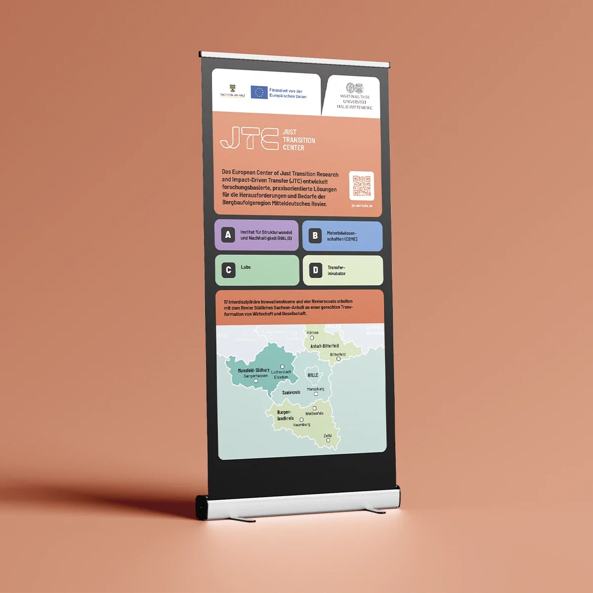 Rollup im Corporate Design des Just Transition Center