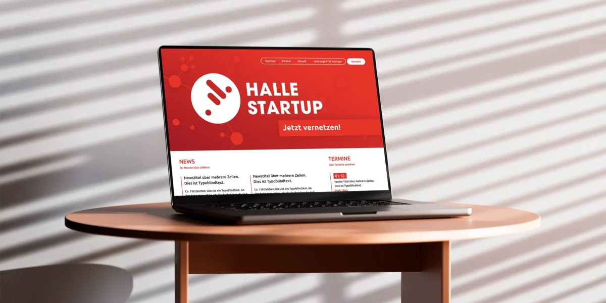 Anmutung der Website auf einem Laptop