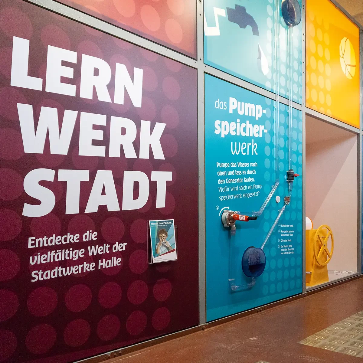 Lernwerkstatt im Historischen Technikzentrum der Stadtwerke Halle, Pumpspeicherwerk mit Wasserpumpe